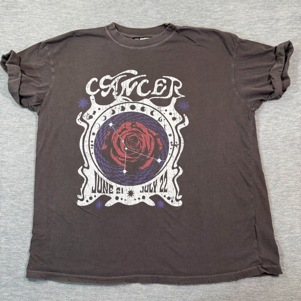 Girl Dangerous Shrit Women M Charcoal Cancer‎ Zodiac June 21 July 22 Rose Graph